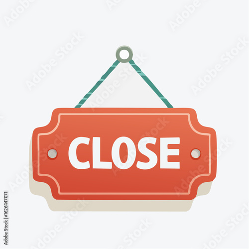 Red hanging closed sign illustration for store business or service unavailability