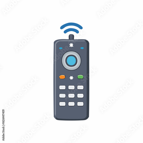 Remote Control with Wifi Symbol Cartoon Style Illustration Device Technology Wireless Control Media Electronics