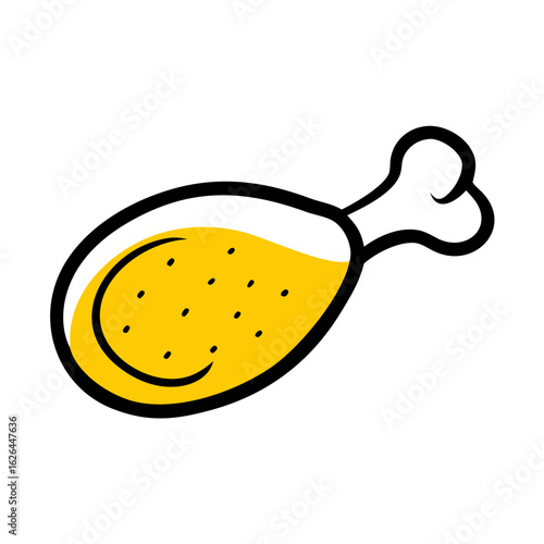 Chicken Leg Food hand drawing icon for web and graphic design