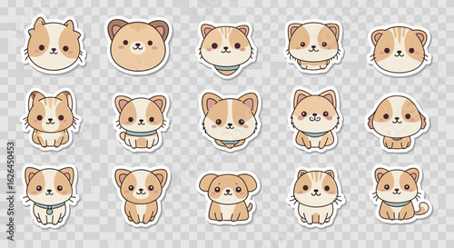 Adorable Kawaii Puppy Sticker Pack for Animal Lovers