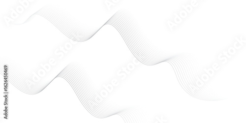 Minimalistic Abstract Wave Line Art on White Background Elegant Curved Lines with Soft Gradient Flow for Clean and Modern Design