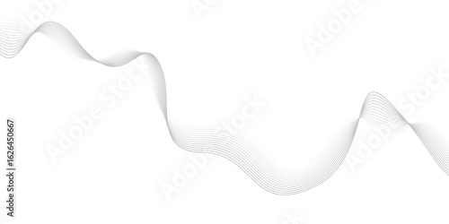 Graceful Abstract Wave Line Art on White Background Soft Curves and Gradients for Modern Minimalist Digital Design