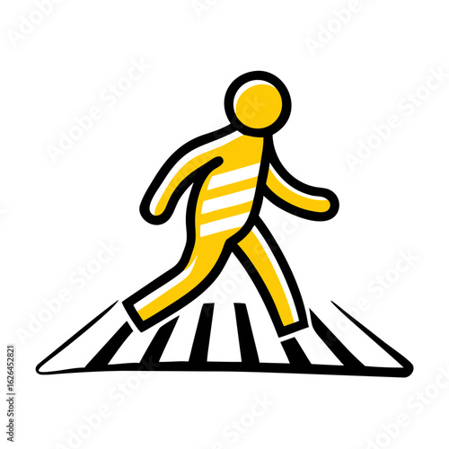 Pedestrian Crosswalk hand drawing icon for web and graphic design