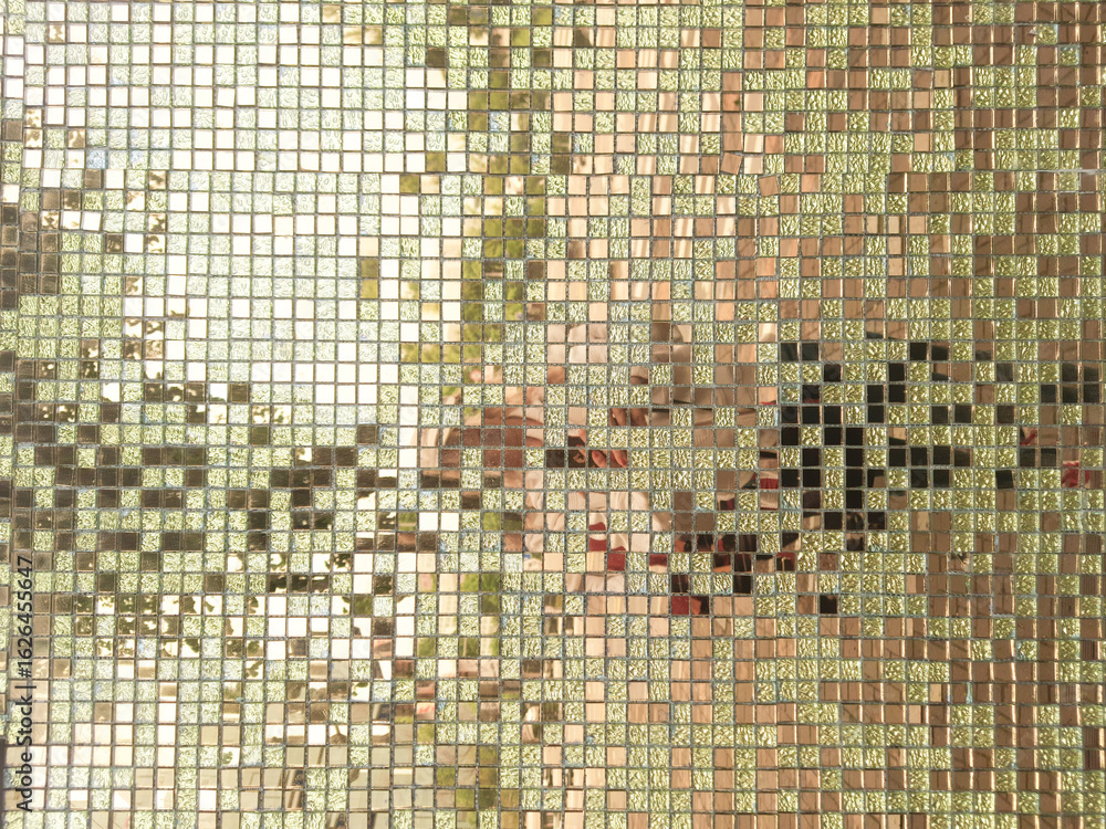 Fototapeta premium bright, shiny background of mirror mosaic tiles. copy space.