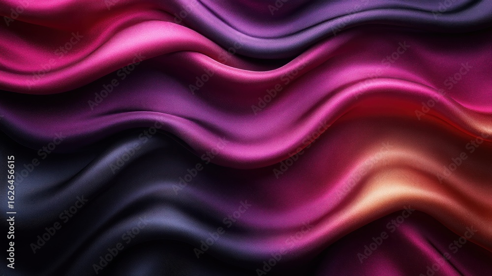 Obraz premium Soft waves of rich silk undulate with vibrant hues blending beautifully together
