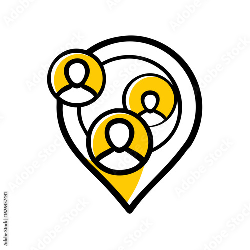 Location Demographics hand drawing icon for web and graphic design