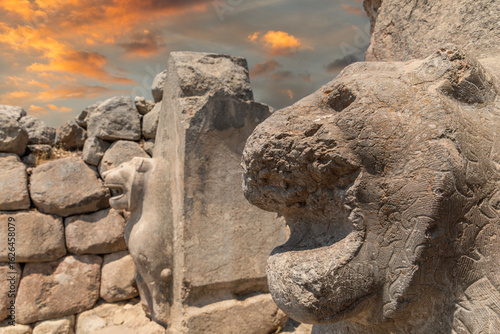 The Lion gate of Hattusa, the capital of the Hittite Empire, Bogazkale (Corum), Turkey