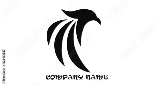 Eagle head logo vector illustration: a tribal black bird design silhouette