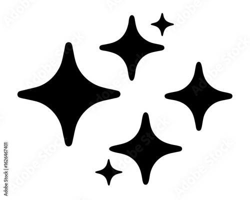 Shiny and Sparkling Stars Design in Elegant Minimalist Black and White Style
