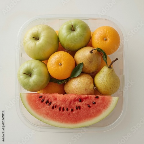 A Colorful Medley: Fresh Fruit in a Container
