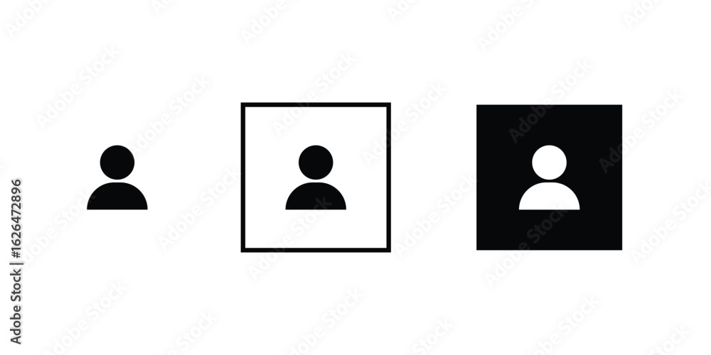 User Profile Icon Set Silhouette, Framed & Filled Variants for Interface Design User Profile Icon Set Silhouette, Framed & Filled Variants for Interface Design