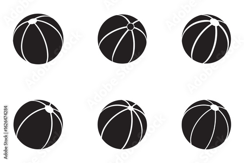 Black and White Beach Ball Pattern for Summer Fun and Playful Designs Featuring Multiple Balls