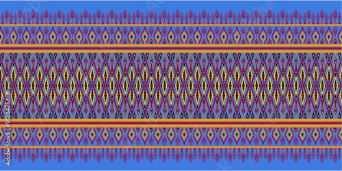 Geometric, seamless,pixel traditional ethnic, thai pattern, fabric pattern for textiles, rugs, wallpaper, clothing, sarong, batik, wrapping, embroidery, print, background, cover, illustration, vector