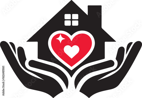  Home care love clean safe logo vector image silhouette vector image