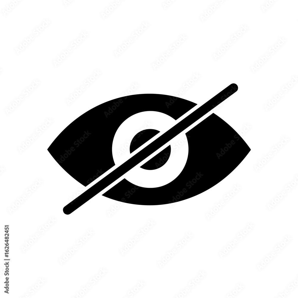 Blind eye silhouette icon vector flat design.