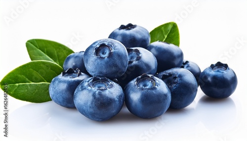Wallpaper Mural fresh blueberries with leaves isolated on white or transparent Torontodigital.ca