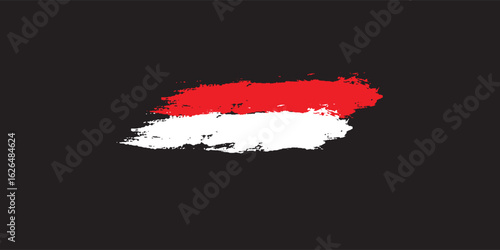 Wallpaper Mural Abstract Red and White Brush Stroke Flag Design. Torontodigital.ca