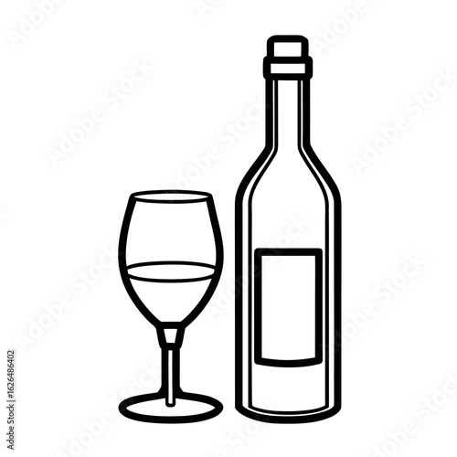 Wallpaper Mural wine bottle and glass Torontodigital.ca