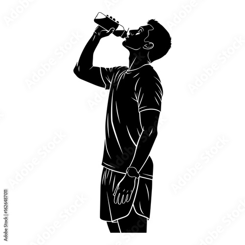 Runner Drinking Water Silhouette