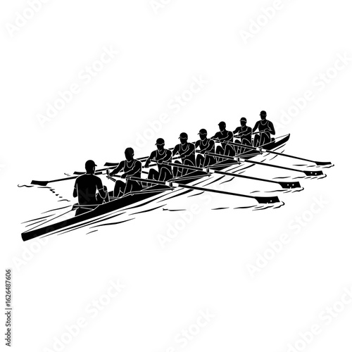 Team Rowing in a Multi-Person Shell