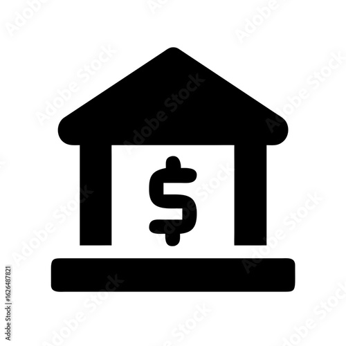Принти на полотні Bank and Financial Institution Line Icons Set