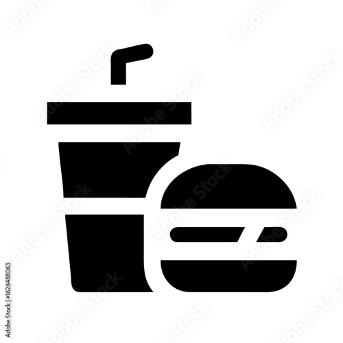 Fast Food Combo Line Icons Set 2