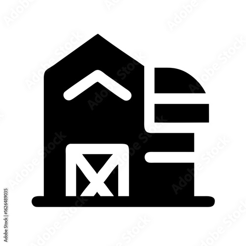 Farm House Agriculture and Rural Building Line Icons Set 2