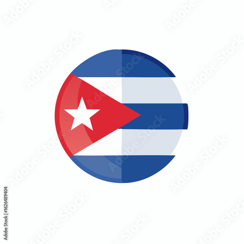 Circular national emblem of Cuba with star and stripes in red white and blue Free Download Circular national emblem of Cuba with star and stripes in red white and blue - GFXLoad
