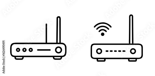 Modern Internet and Network Line Icons Set