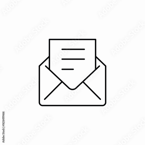 envelope page open icon sign vector