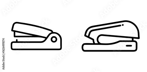 Stapler Office and Stationery Line Icons Set 