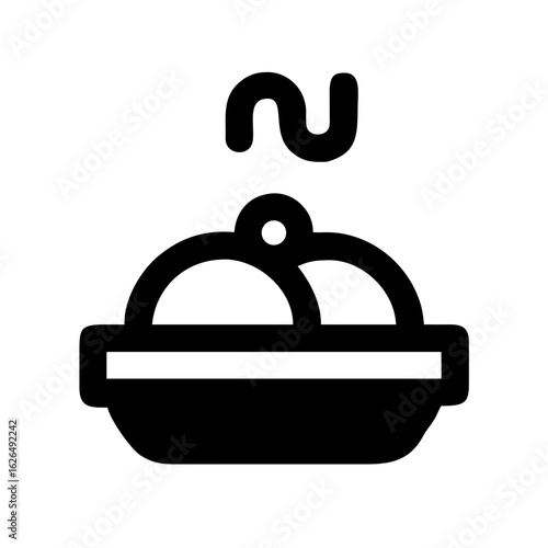 Tray of Food Meal and Catering Line Icons Set