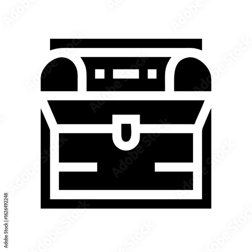 Treasure Chest Wealth and Adventure Line Icons Set