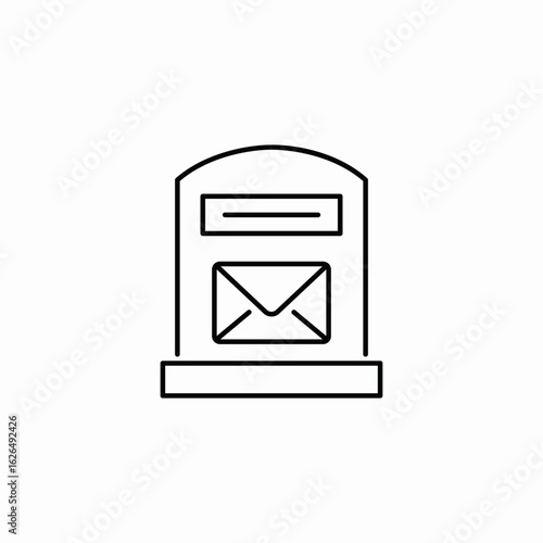 mail letter box icon sign vector