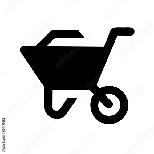 Wheelbarrow Gardening and Construction Line Icons Set