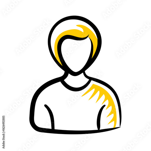 Single Person hand drawing icon for web and graphic design
