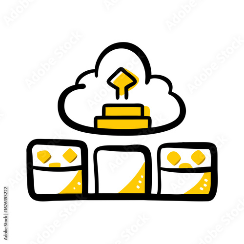 Storage Platform hand drawing icon for web and graphic design