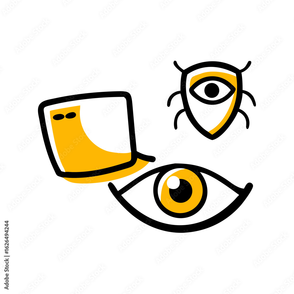 Threat Detection hand drawing icon for web and graphic design Threat Detection hand drawing icon for web and graphic design