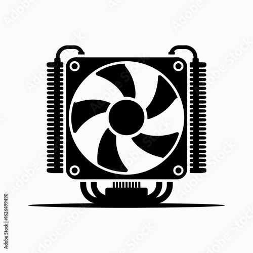 Computer cpu cooler fan with heat sink and fan blades