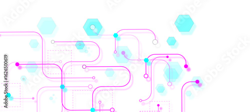Abstract futuristic technology background. Technology background with crossed lines and dots. abstract blue background	 circuit board background
