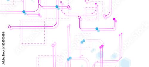 Abstract futuristic technology background. Technology background with crossed lines and dots. abstract blue background	 circuit board background