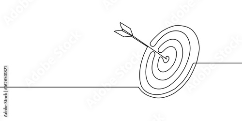 Continuous arrow line one art up drawing target icon direction down. Line continuous arrow business finance growth illustration single outline work circle vector goal doodle around process sign grow.