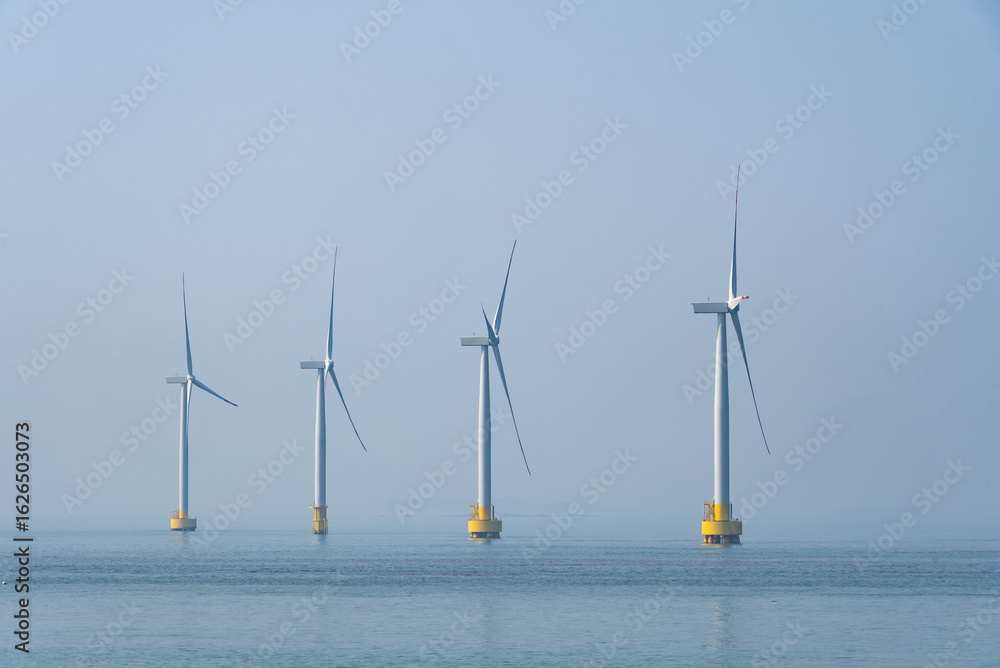 Fototapeta premium wind power station in ocean