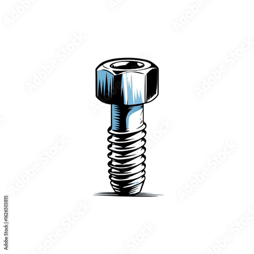 bolt and nut isolated