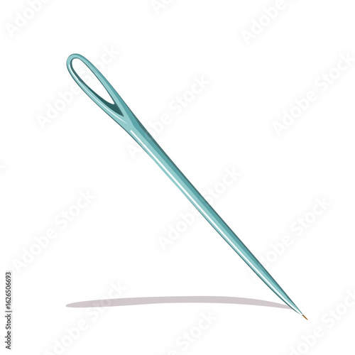 Sewing needle isolated on black background crafting tool illustration, Needlework craft supply for seamstress stitch sewing projects