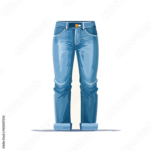 Blue jeans illustration casual denim pants apparel fashion clothing design