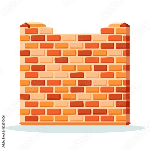 Cartoon Brick Wall Illustration of Architecture and Construction Elements