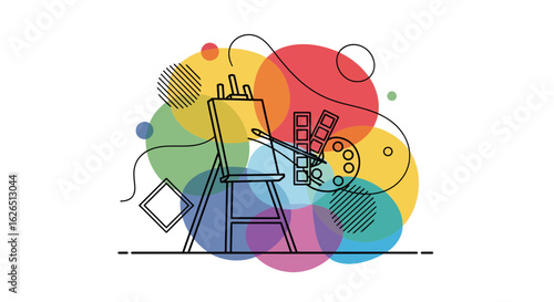 Art supplies easel palette paint colors creative studio