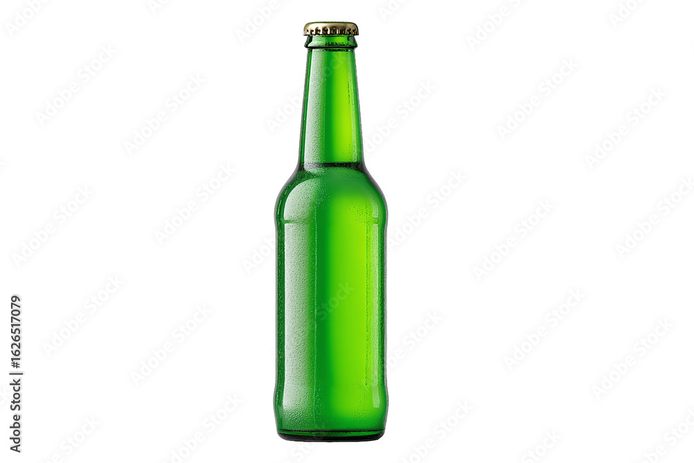 Green Beer Bottle Isolated on White Transparent Background Green Beer Bottle Isolated on White Transparent Background
