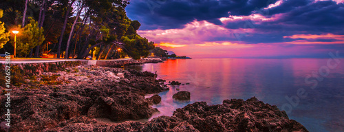spectacular morning landscape in Croatia, Brela resort, Makarska riviera, Dalmatia, Europe...exclusive - this image is sell only on Adobe stock